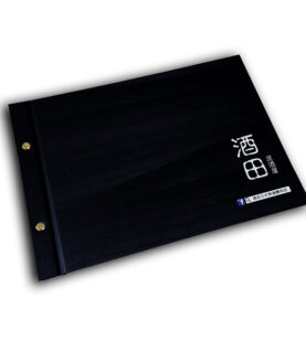 Hardcover menu with durable cover for restaurant use
