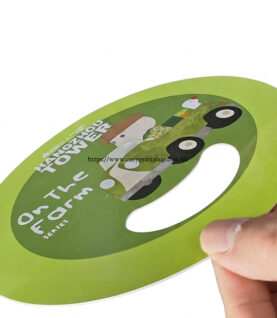 PVC Promotional Fan 0.75mm-An angled view of the fan held by a hand, demonstrating the thickness and durability of the 0.75mm PVC material along with the precise die-cut hand