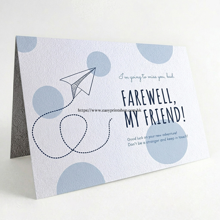 蛋殼質感摺卡與邀請函印刷 Eggshell texture foldable card and invitation printing sample