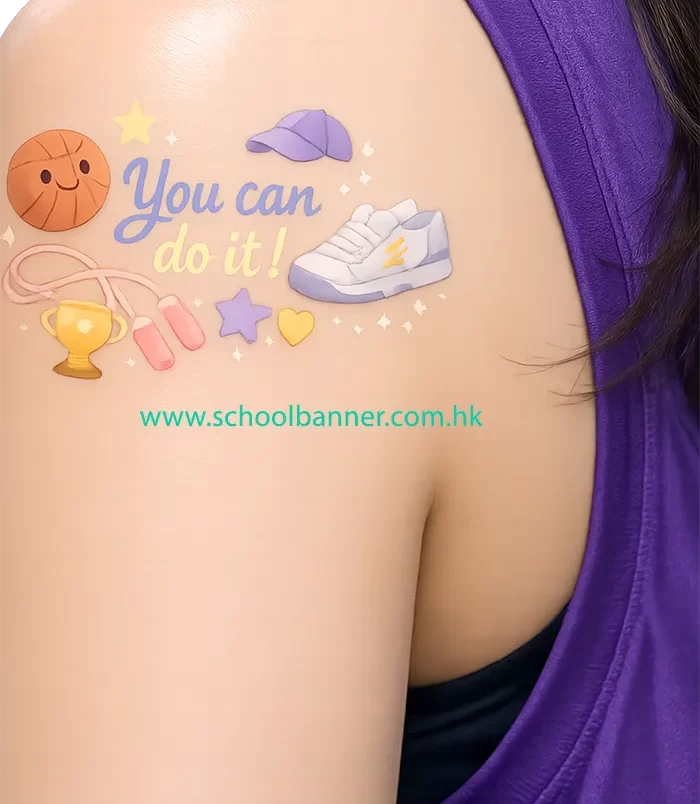 cheerleading-temporary-tattoo-printing 手背貼鼓勵英文短句水印貼紙