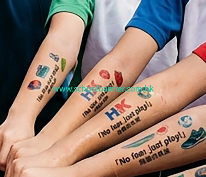 sports-temporary-tattoo 香港縮寫加標語水印貼紙