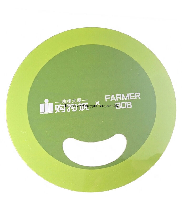 PVC Promotional Fan 0.75mm-The reverse side view of the promotional fan, displaying clean branding and the collaboration logo between Nangzhou Tower and Farmer Bob with a pro PVC Promotional Fan 0.75mm-The reverse side view of the promotional fan, displaying clean branding and the collaboration logo between Nangzhou Tower and Farmer Bob with a pro