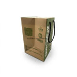 Side view of the paper bag, focusing on the print quality and structural design